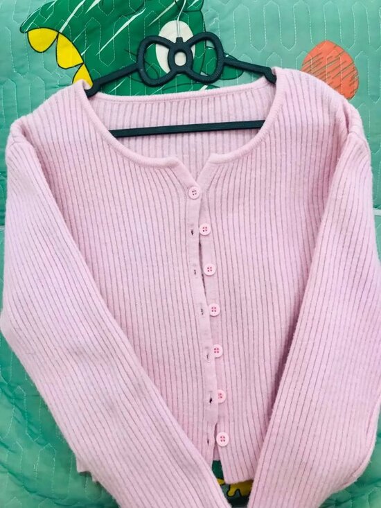 Sweaters - Pink Button Down Cardigan